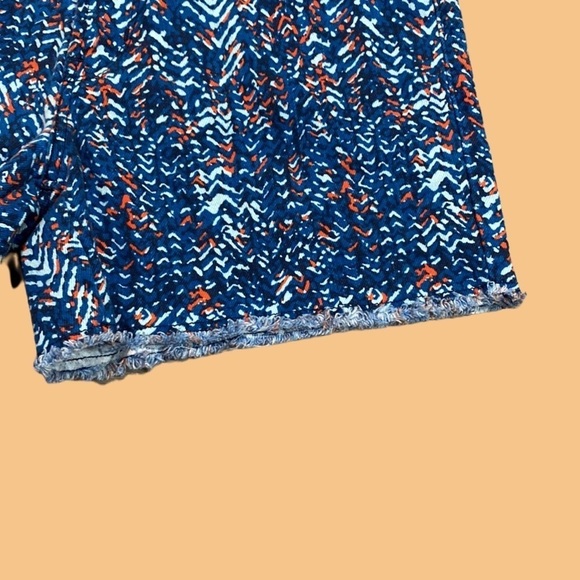 LEVI'S ABSTRACT PRINT DENIM SHORTS LOW-RISE BLUE & ORANGE SIZE 6 W28 - Picture 3 of 9